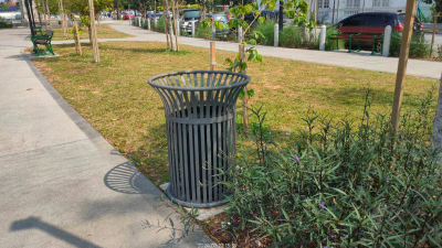 槟岛旧关仔角直线公园（Linear Garden）将进行“把垃圾带回家”试行计划，为了配合试行计划，市政厅已经拆除了公园内的公共垃圾桶，以便教导民众把垃圾带回家或其他适合地方丢弃。